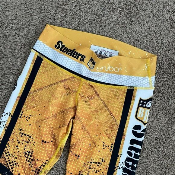 Biruba Pittsburg Steelers Football Athletic Leggings Pants One Size - Picture 2 of 4